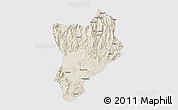 Shaded Relief 3D Map of Huaiji, single color outside