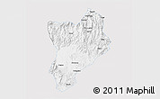Silver Style 3D Map of Huaiji, single color outside