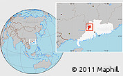 Gray Location Map of Huaiji, highlighted parent region