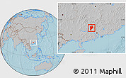 Gray Location Map of Huaiji, hill shading