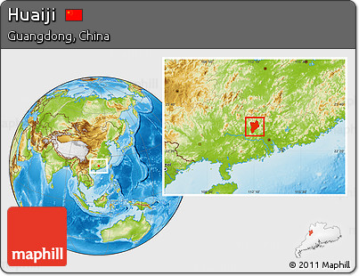 Physical Location Map of Huaiji