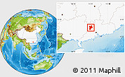 Physical Location Map of Huaiji, highlighted country