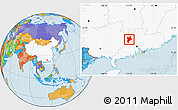 Political Location Map of Huaiji, highlighted country