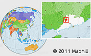 Political Location Map of Huaiji, highlighted parent region