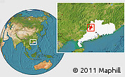 Satellite Location Map of Huaiji, highlighted parent region