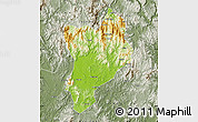 Physical Map of Huaiji, semi-desaturated