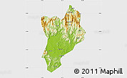 Physical Map of Huaiji, single color outside