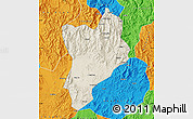 Shaded Relief Map of Huaiji, political outside