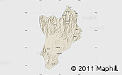 Shaded Relief Map of Huaiji, single color outside