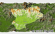 Physical Panoramic Map of Huaiji, darken