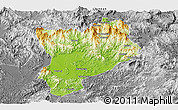 Physical Panoramic Map of Huaiji, desaturated