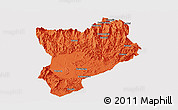 Political Panoramic Map of Huaiji, cropped outside