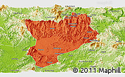 Political Panoramic Map of Huaiji, physical outside