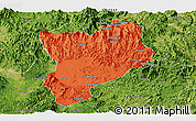 Political Panoramic Map of Huaiji, satellite outside