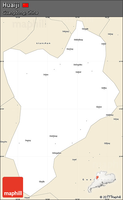 Classic Style Simple Map of Huaiji