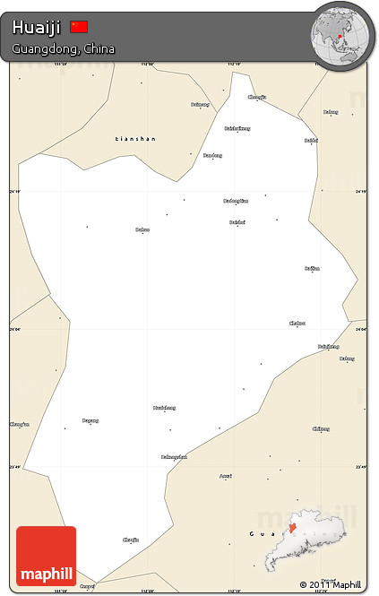 Classic Style Simple Map of Huaiji