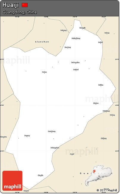 Classic Style Simple Map of Huaiji
