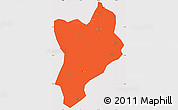 Political Simple Map of Huaiji, cropped outside