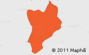 Political Simple Map of Huaiji, single color outside
