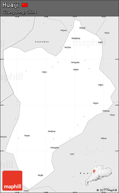 Silver Style Simple Map of Huaiji