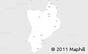 Silver Style Simple Map of Huaiji, single color outside