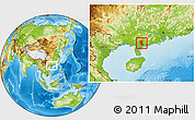 Physical Location Map of Huazhou