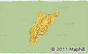 Savanna Style 3D Map of Jiaoling, single color outside