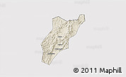 Shaded Relief 3D Map of Jiaoling, cropped outside