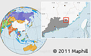 Political Location Map of Jiaoling, highlighted country, highlighted parent region