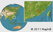 Satellite Location Map of Jiaoling