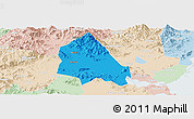 Political Panoramic Map of Jieyang, lighten