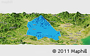 Political Panoramic Map of Jieyang, satellite outside