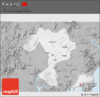 Gray 3D Map of Kaiping