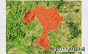 Political 3D Map of Kaiping, satellite outside