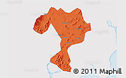 Political 3D Map of Kaiping, single color outside