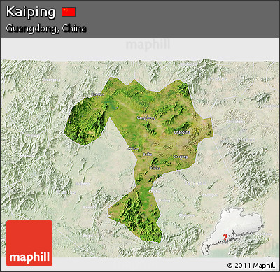 Satellite 3D Map of Kaiping, lighten