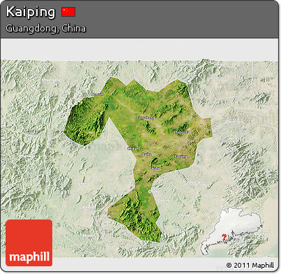 Satellite 3D Map of Kaiping, lighten