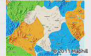 Shaded Relief 3D Map of Kaiping, political outside