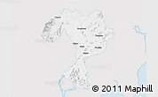 Silver Style 3D Map of Kaiping, single color outside