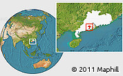 Satellite Location Map of Kaiping, highlighted parent region
