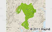 Physical Map of Kaiping, shaded relief outside