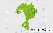 Physical Map of Kaiping, single color outside