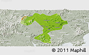 Physical Panoramic Map of Kaiping, lighten, semi-desaturated