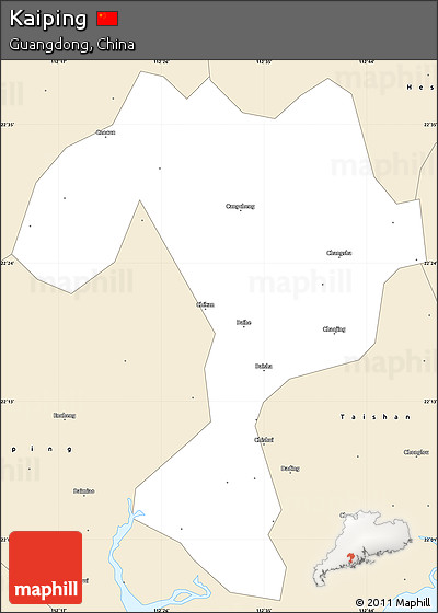 Classic Style Simple Map of Kaiping