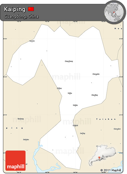 Classic Style Simple Map of Kaiping