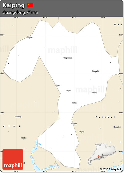Classic Style Simple Map of Kaiping