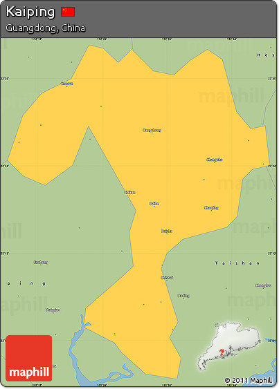Savanna Style Simple Map of Kaiping