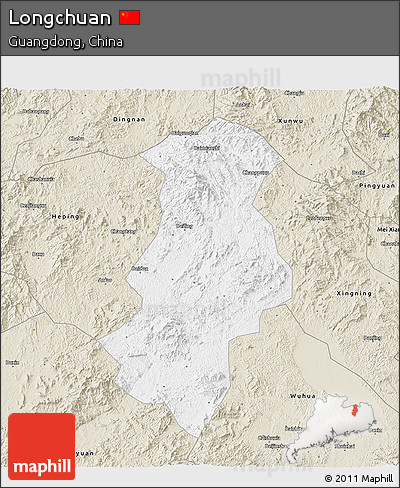 Classic Style 3D Map of Longchuan