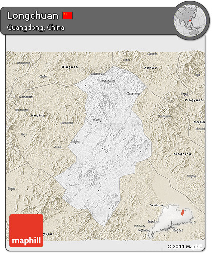 Classic Style 3D Map of Longchuan
