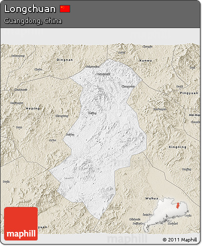 Classic Style 3D Map of Longchuan